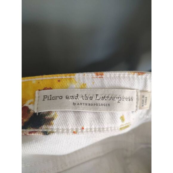 Anthropologie Pilcro Lemon Grove Women’s High-Rise Bootcut Jeans White Floral 27 - Picture 4 of 7